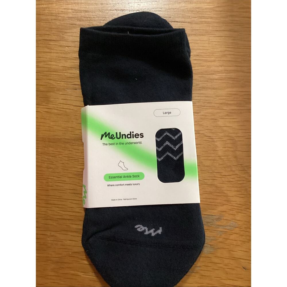 4 for $12 Meundies Large Ankle Socks Black